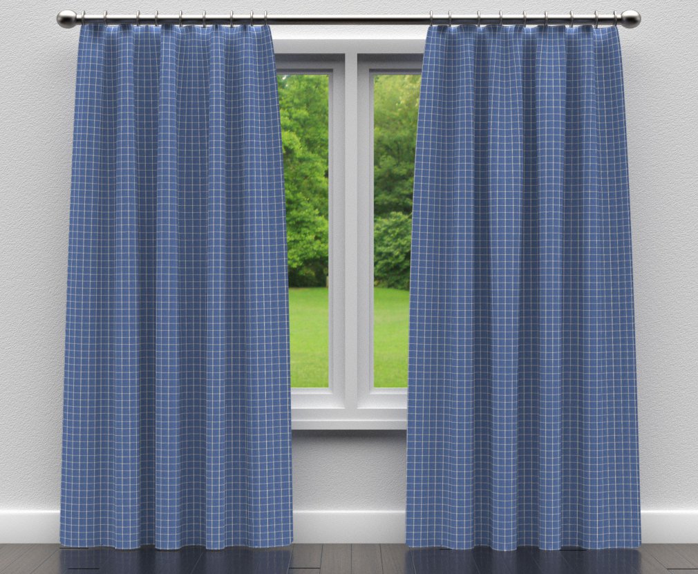 D123 Plaid,Small Scale Wedgewood Checkerboard Blue Charlotte Fabrics