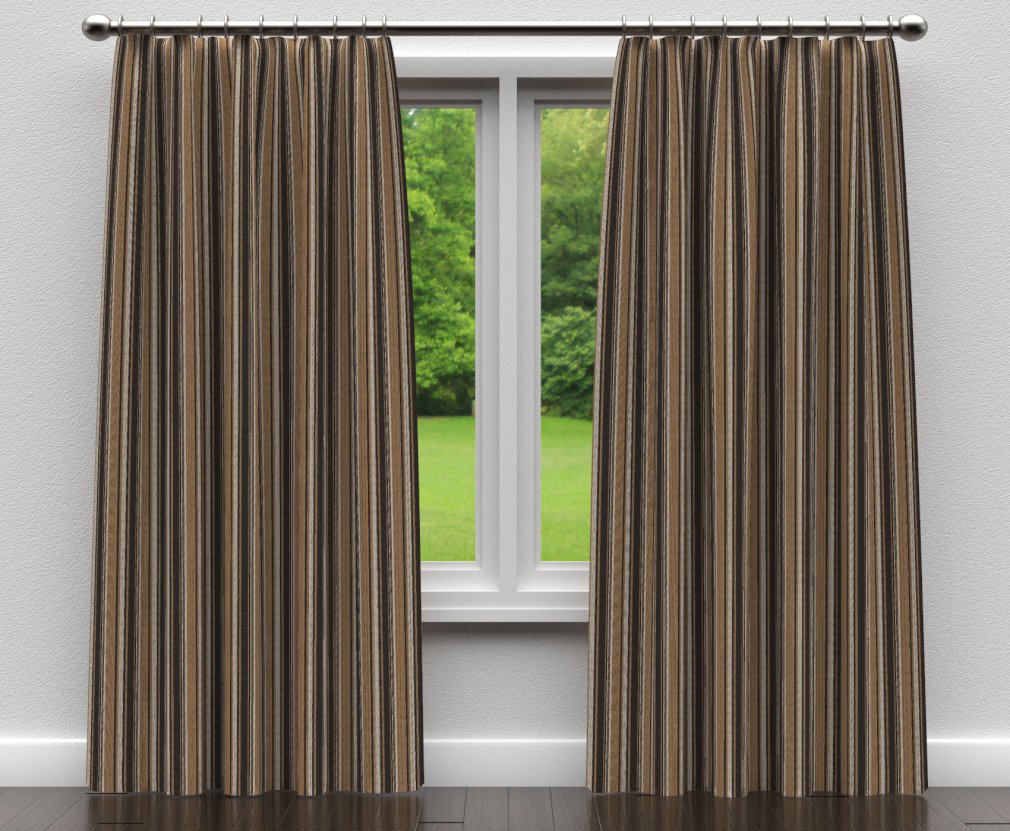 D131 Stripe Onyx Stripe Black,Brown Charlotte Fabrics