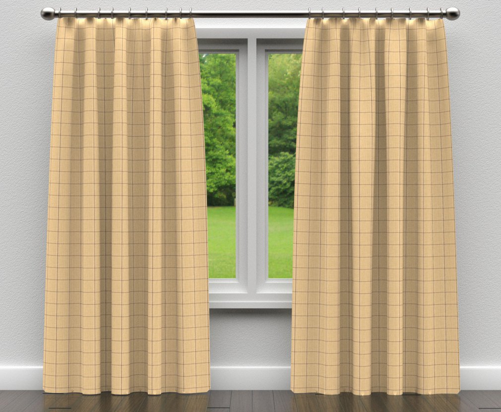 D135 Plaid Wheat Windowpane Gold & Yellow Charlotte Fabrics