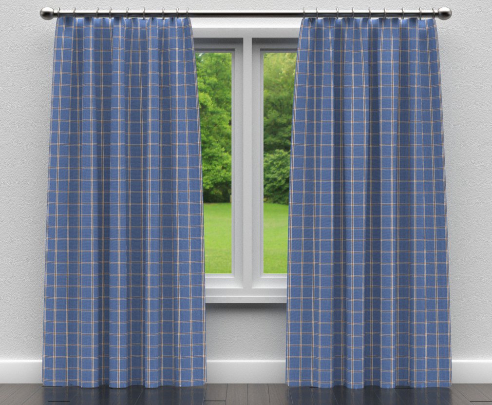 D137 Plaid Wedgewood Windowpane Blue Charlotte Fabrics