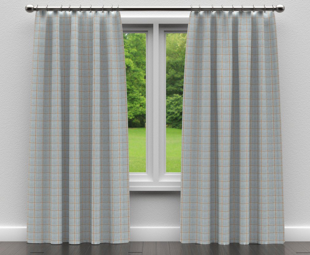 D139 Plaid Cornflower Windowpane Blue Charlotte Fabrics