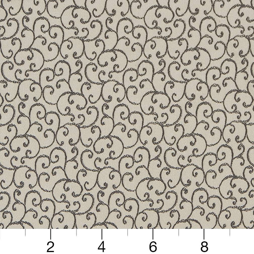D1569 Small Scale Platinum Vine Grey & Silver Charlotte Fabrics