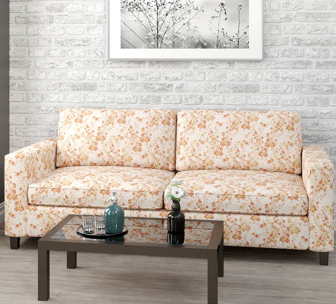 D1646 Floral Harvest Orange & Rust Charlotte Fabrics