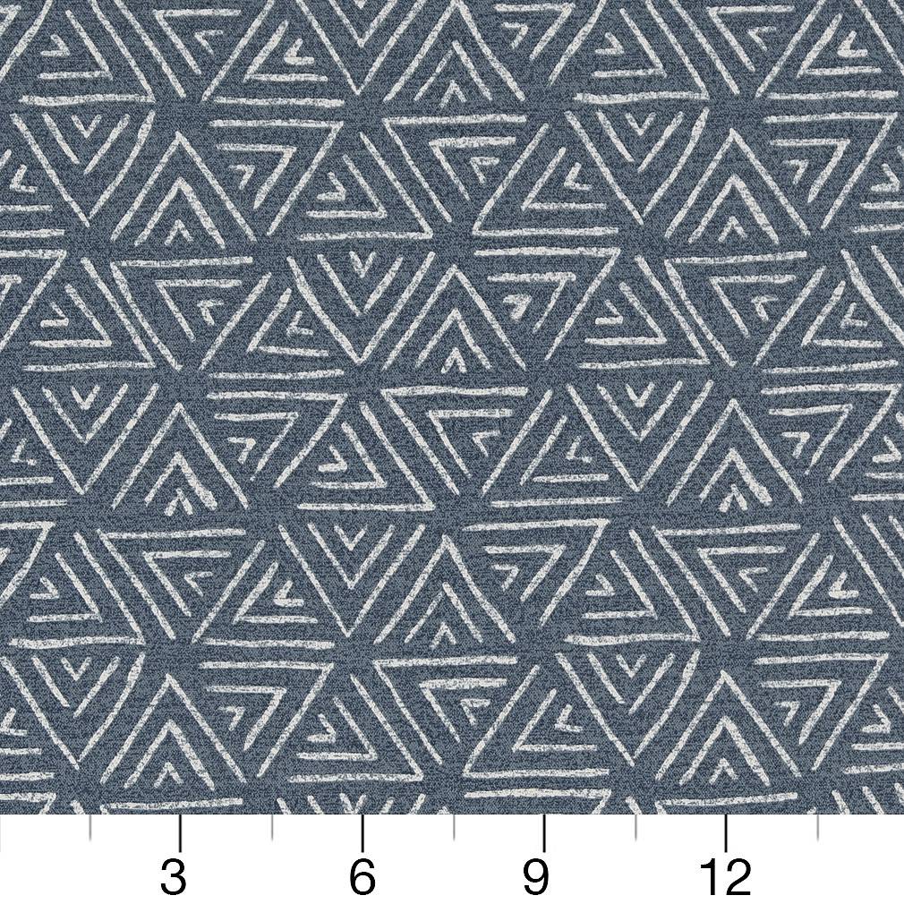D1655 Abstract & Geometric,Global Denim Blue Charlotte Fabrics
