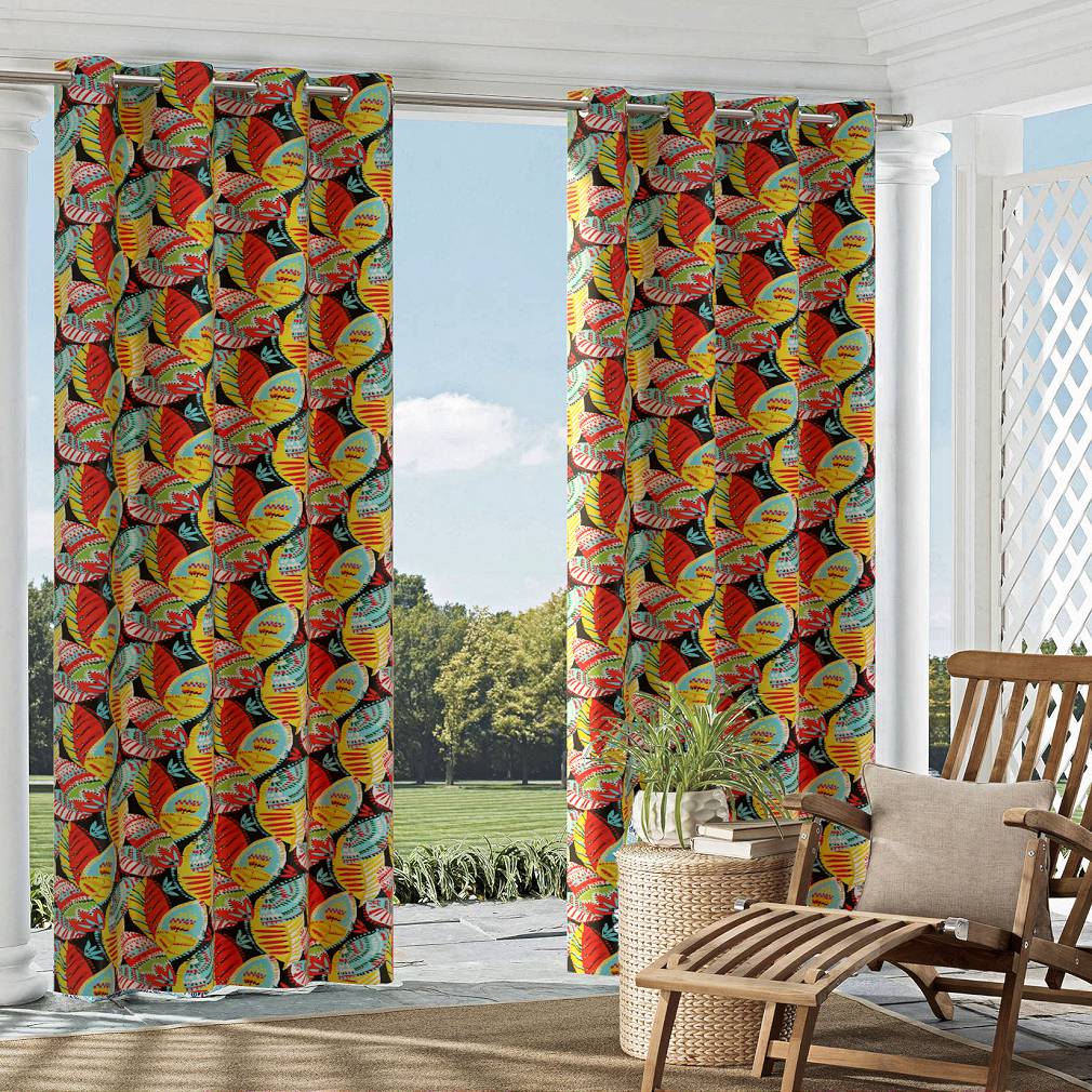 D1660 Abstract & Geometric,Leaves,Tropical & Botanical Monterey Black,Gold & Yellow,Red & Burgundy Charlotte Fabrics