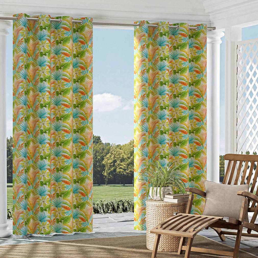 D1665 Leaves,Tropical & Botanical Sanibel Aqua & Teal,Orange & Rust Charlotte Fabrics