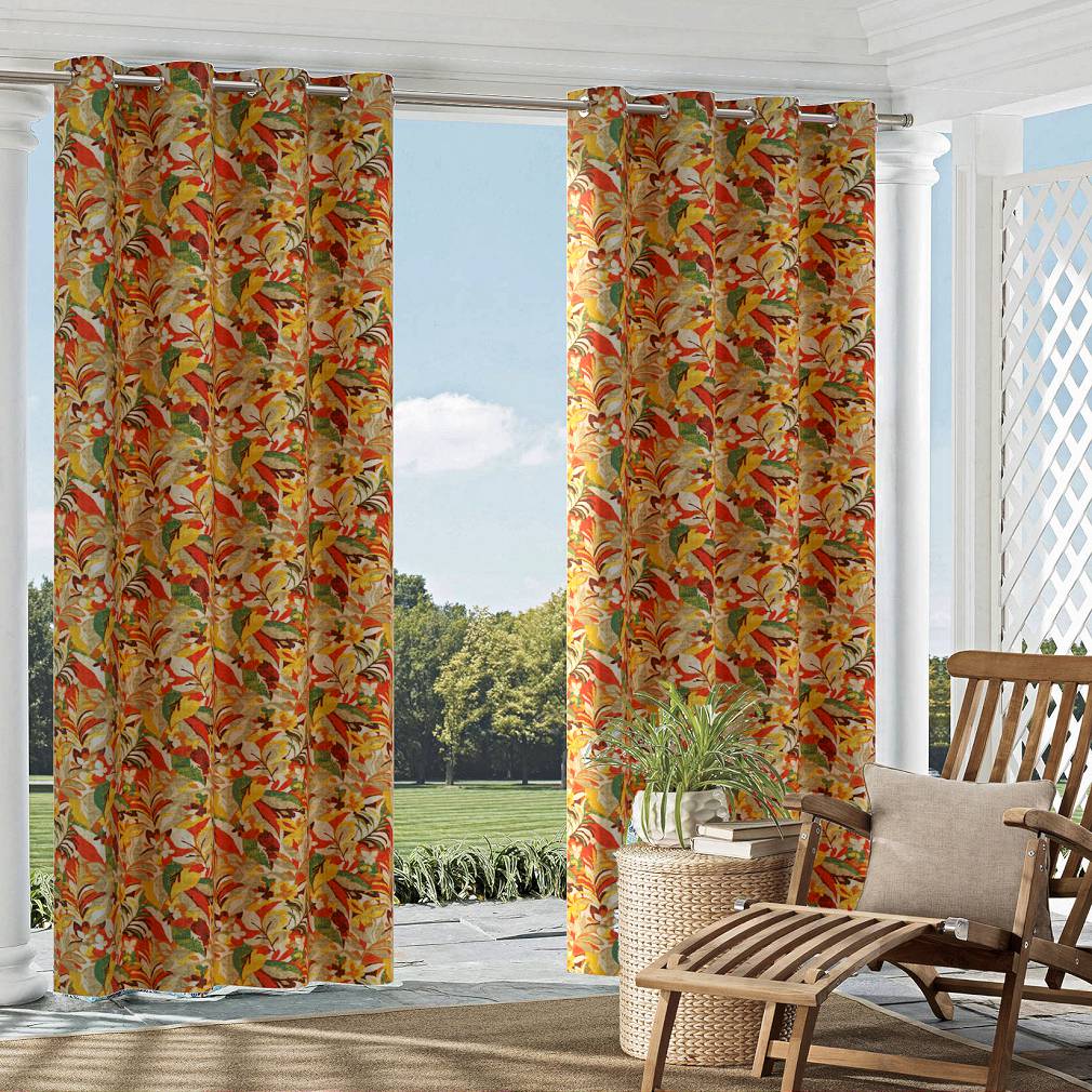 D1682 Floral,Leaves,Tropical & Botanical Cozumel Orange & Rust Charlotte Fabrics