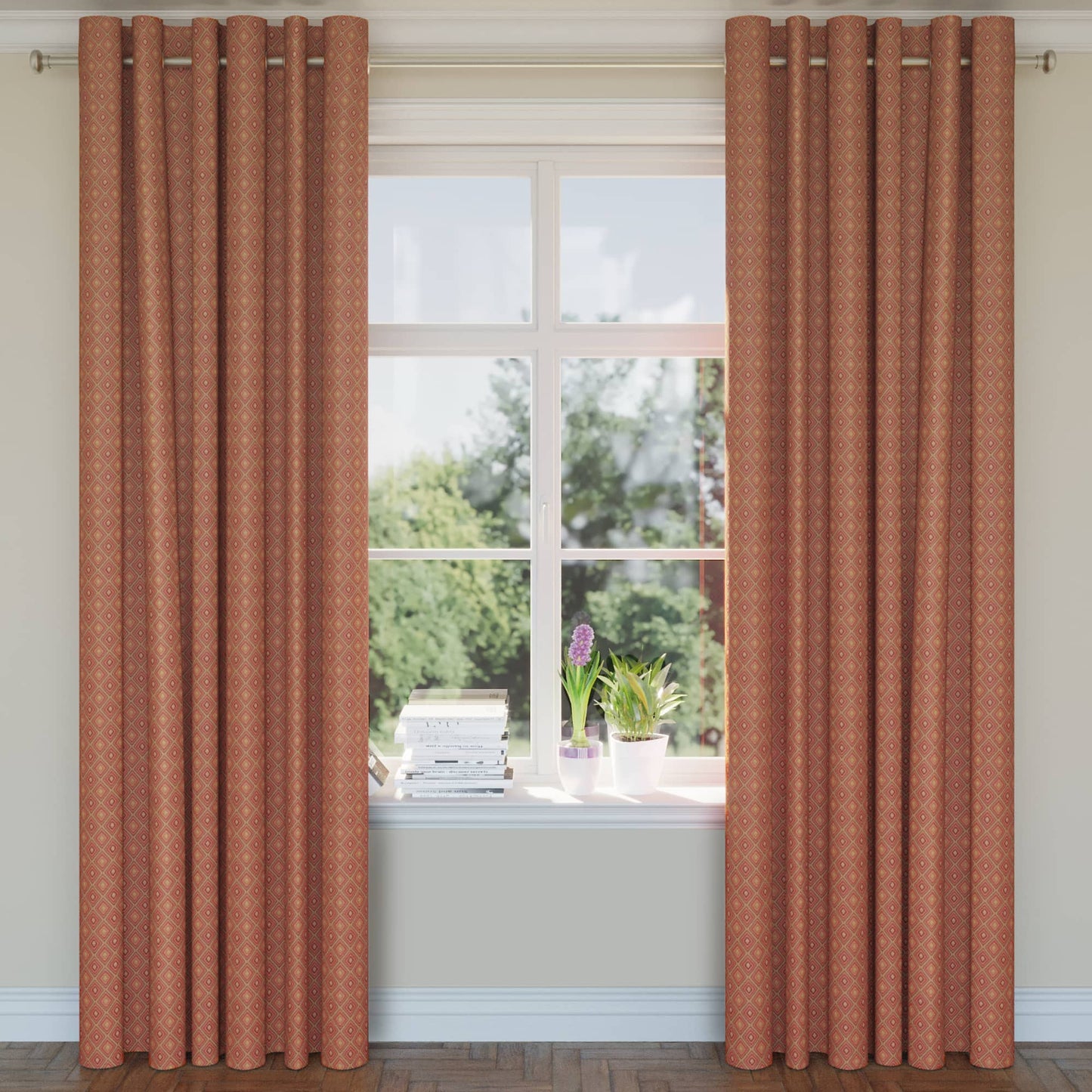 D1800 Diamonds,Small Scale Sienna Margot Red & Burgundy Charlotte Fabrics