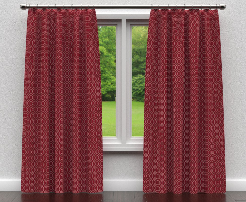 D182 Abstract & Geometric Merlot Lattice Red & Burgundy Charlotte Fabrics