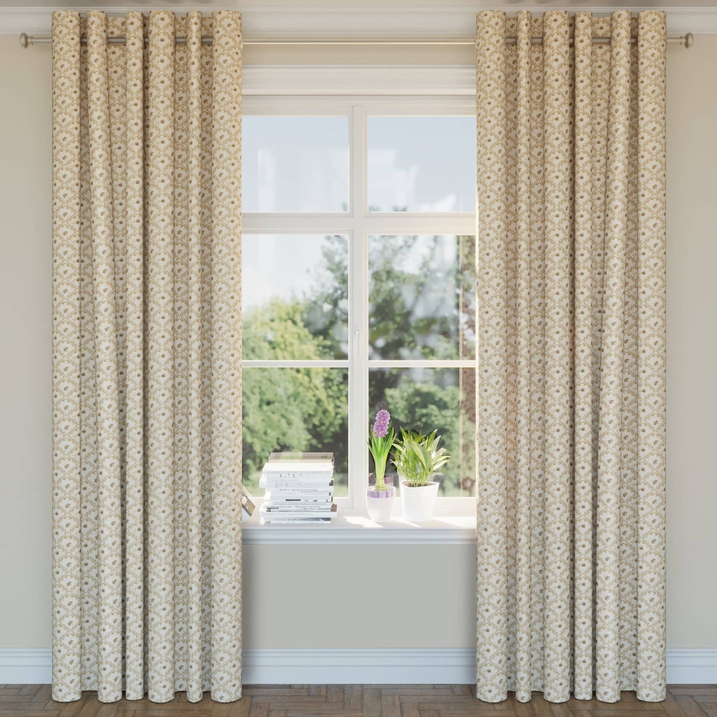 D1847 Floral,Leaves Champagne Juliet Beige & Taupe,Gold & Yellow Charlotte Fabrics