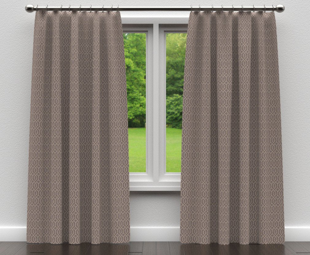 D187 Abstract & Geometric Pewter Lattice Grey & Silver Charlotte Fabrics