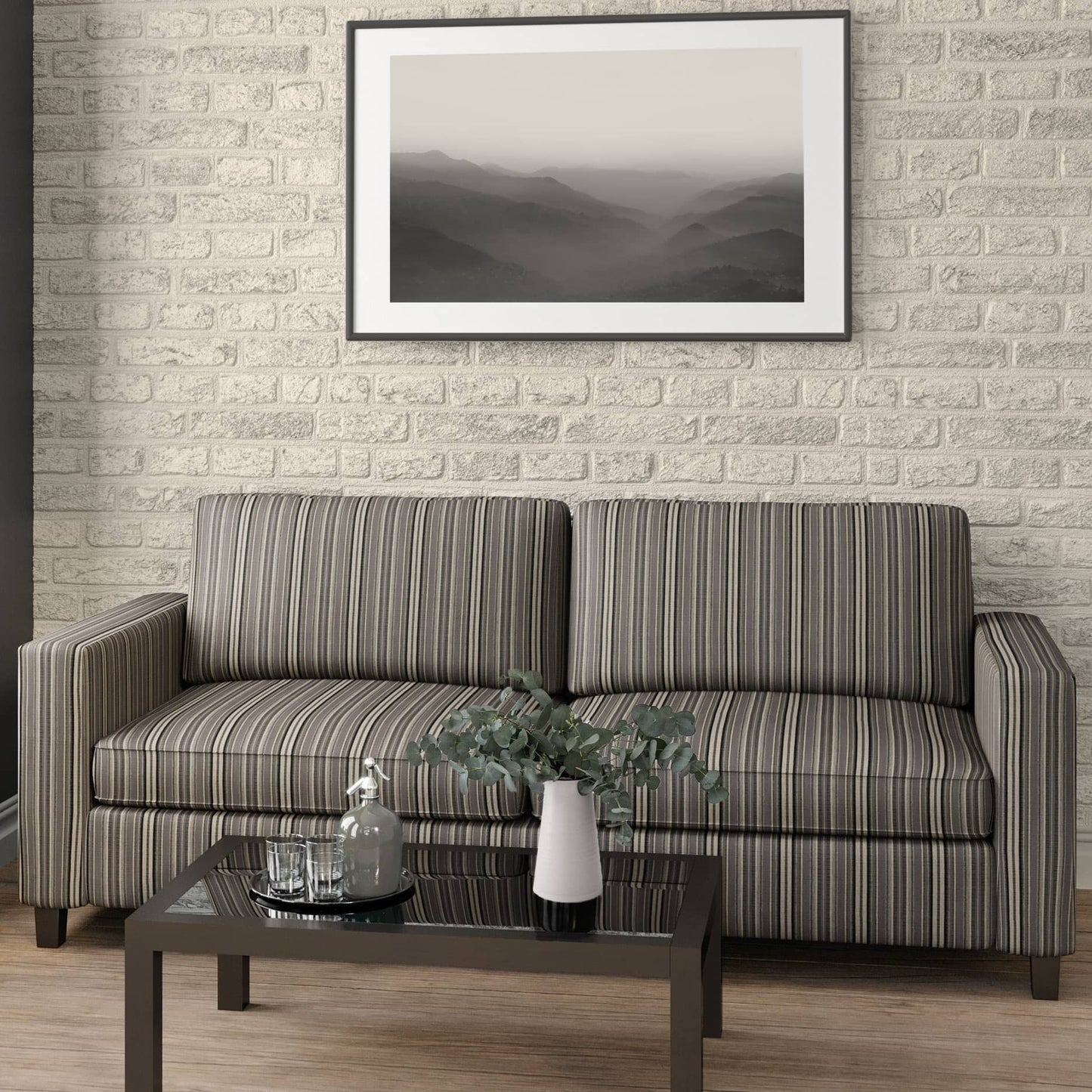 D1943 Stripe Pewter Stripe Grey & Silver Charlotte Fabrics