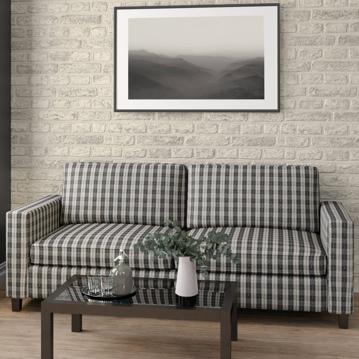 D1951 Plaid Mink Plaid Grey & Silver Charlotte Fabrics