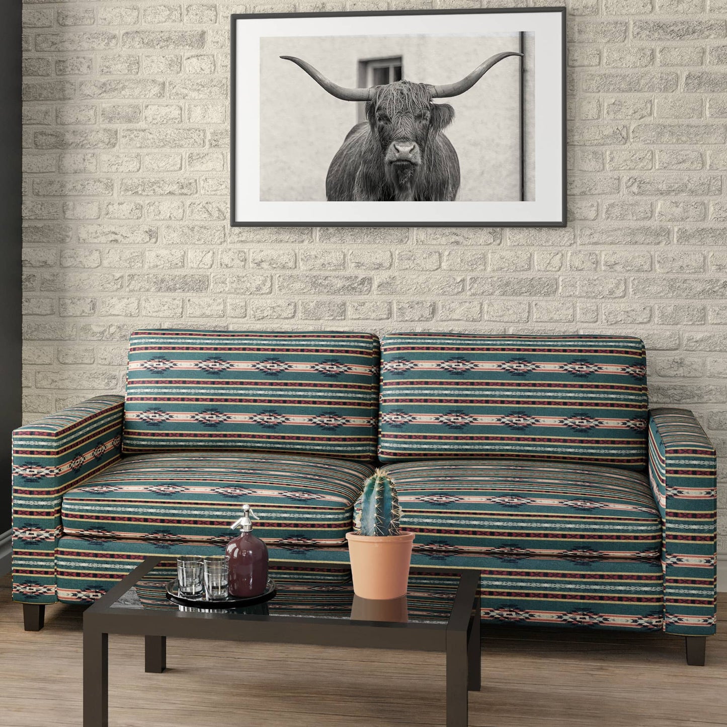 D2016 Abstract & Geometric,Global,Southwestern Woodland Stripe Green Charlotte Fabrics