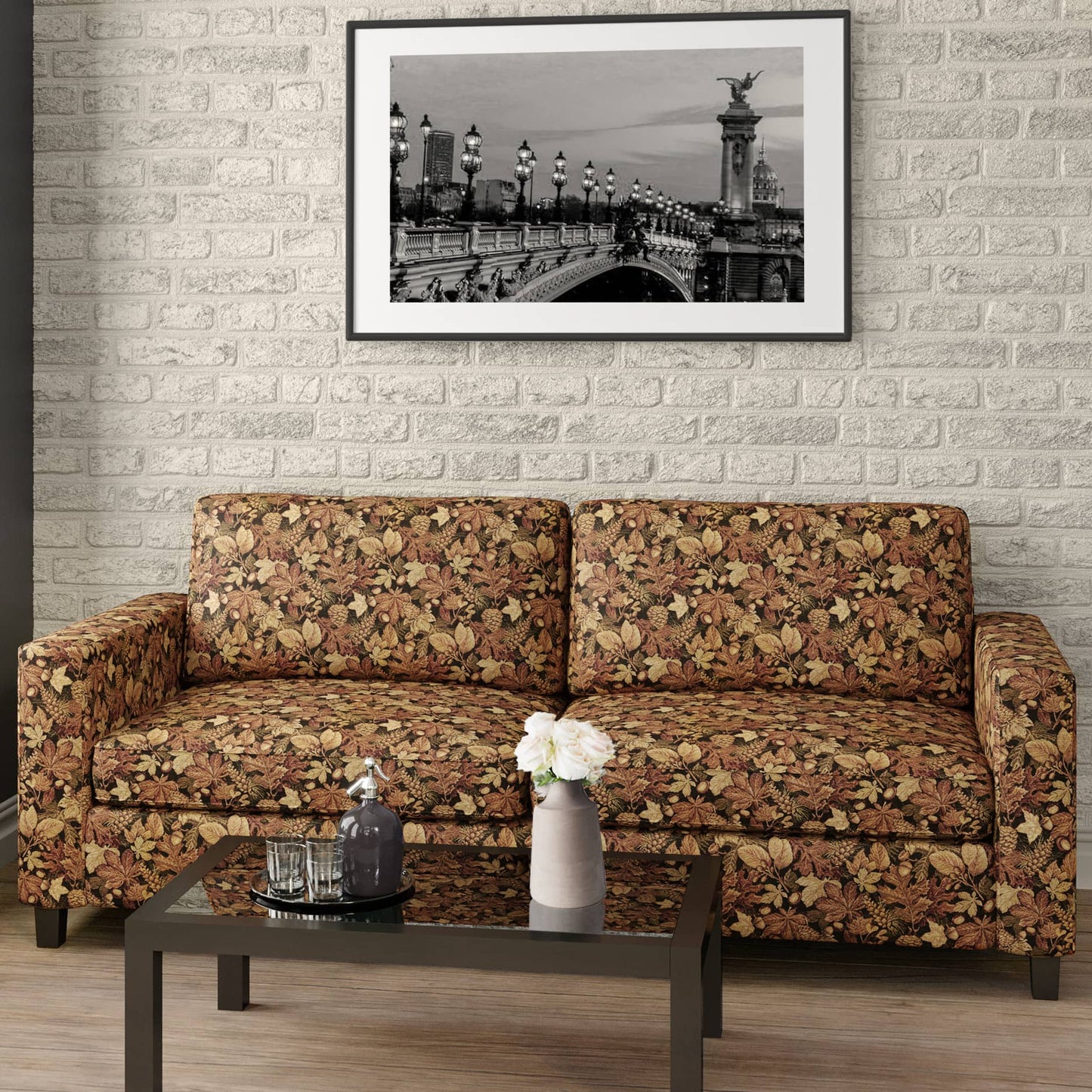D2062 Leaves Woodland Brown Charlotte Fabrics