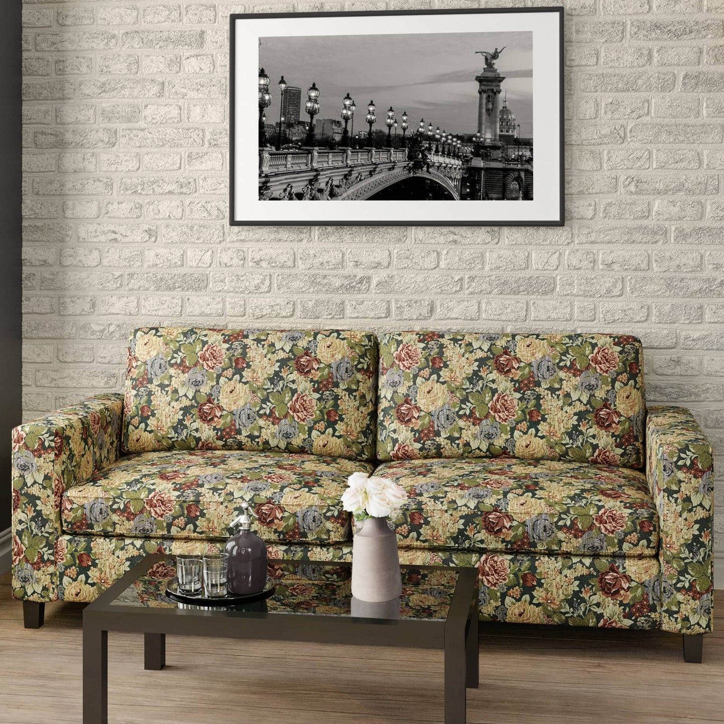 D2068 Floral Aloe Green Charlotte Fabrics