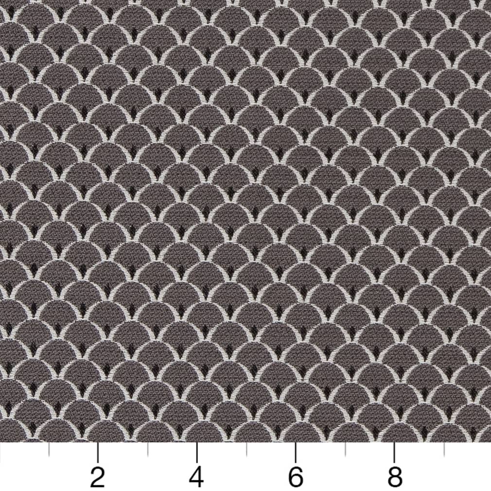 D2140 Small Scale Charcoal Scales Grey & Silver Charlotte Fabrics