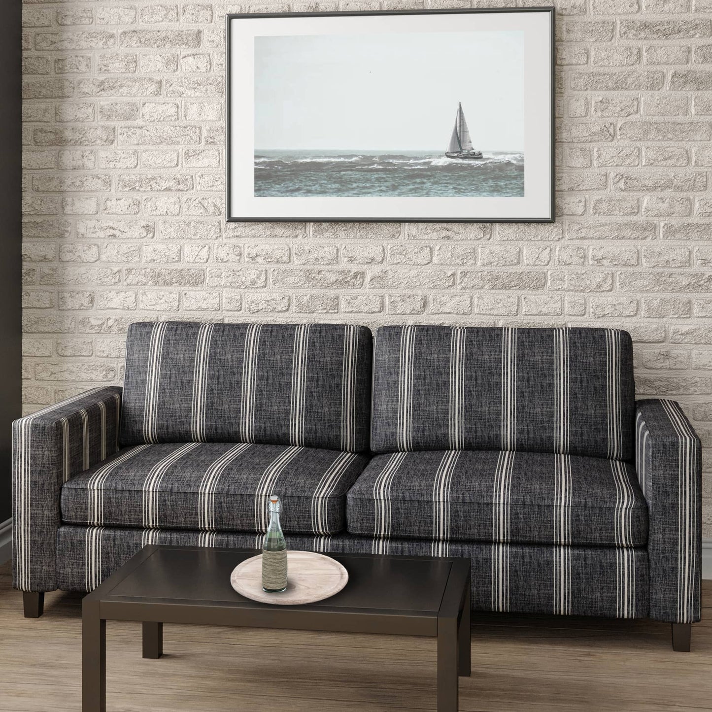 D2284 Stripe Newport Indigo Blue Charlotte Fabrics
