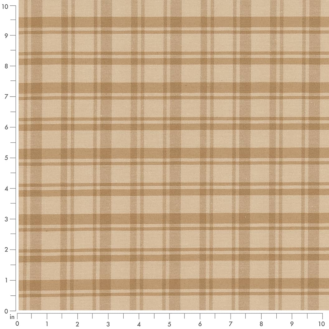 D2387 Plaid Khaki Beige & Taupe Charlotte Fabrics