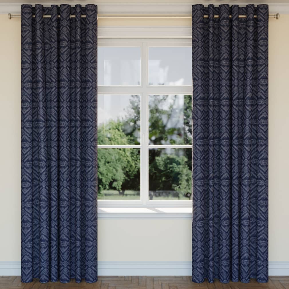 D2432 Abstract & Geometric,Global Midnight Blue Charlotte Fabrics