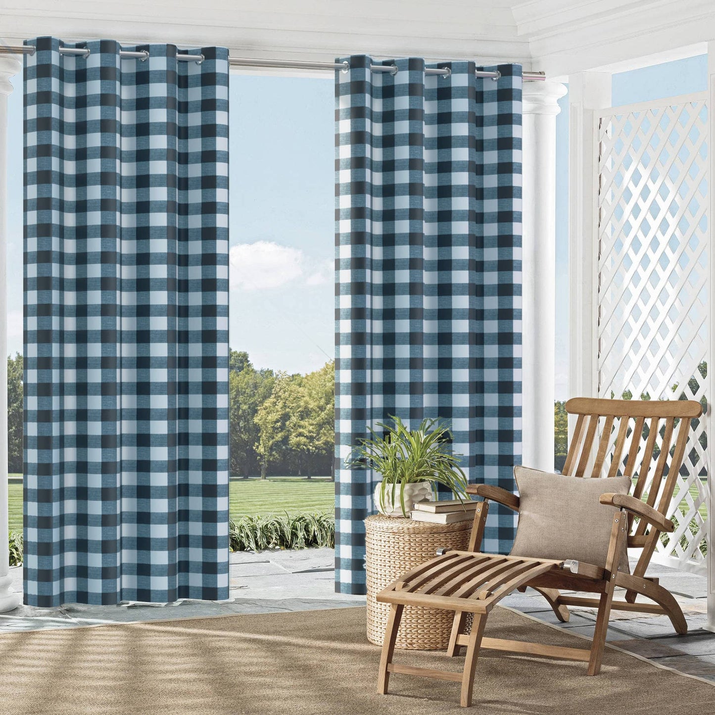 D2460 Check & Houndstooth,Plaid Ink Blue Charlotte Fabrics