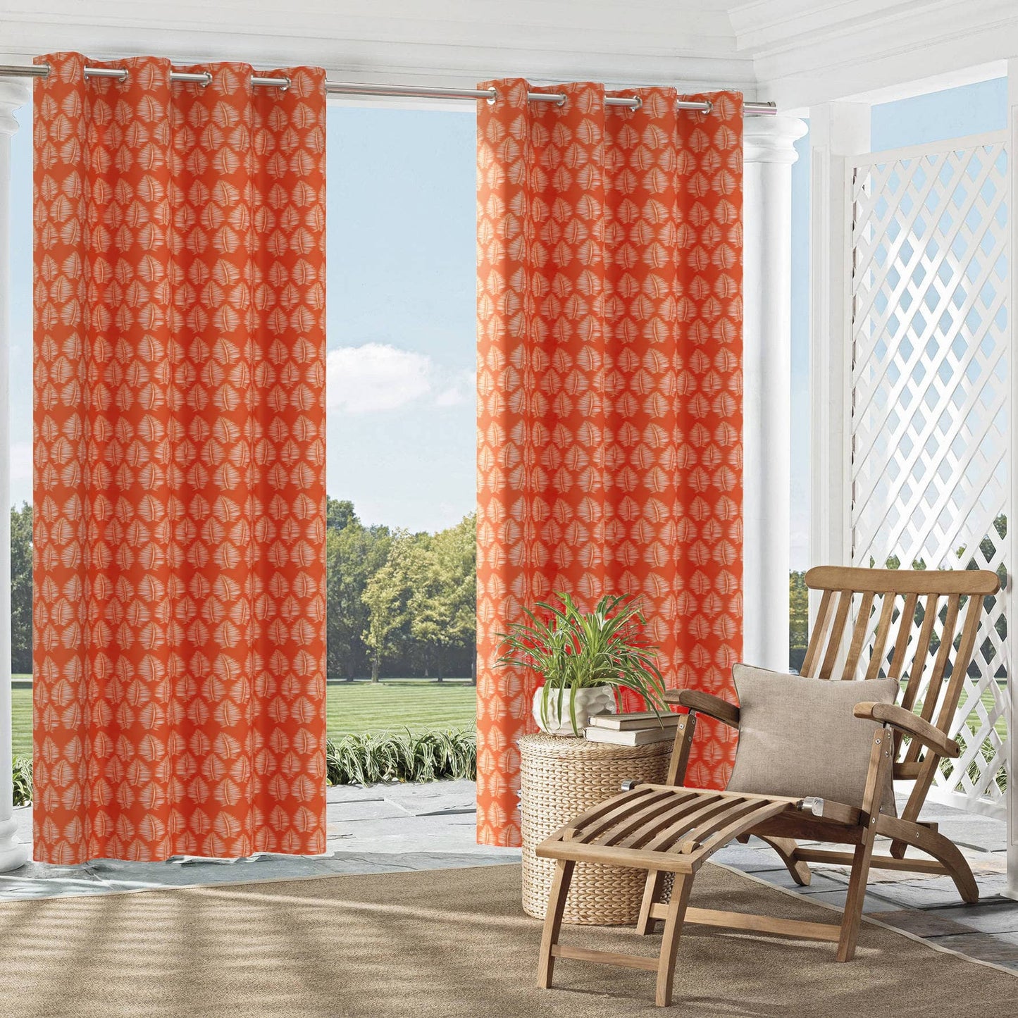 D2465 Leaves,Tropical & Botanical Marmalade Orange & Rust Charlotte Fabrics