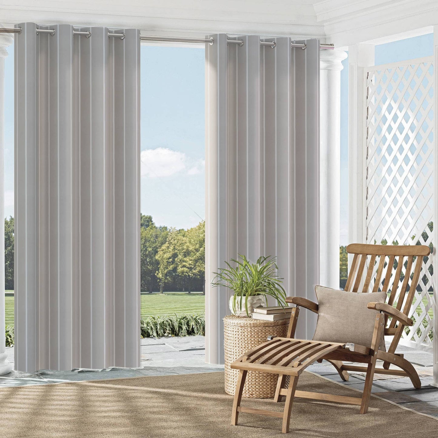 D2491 Stripe Grey Grey & Silver Charlotte Fabrics
