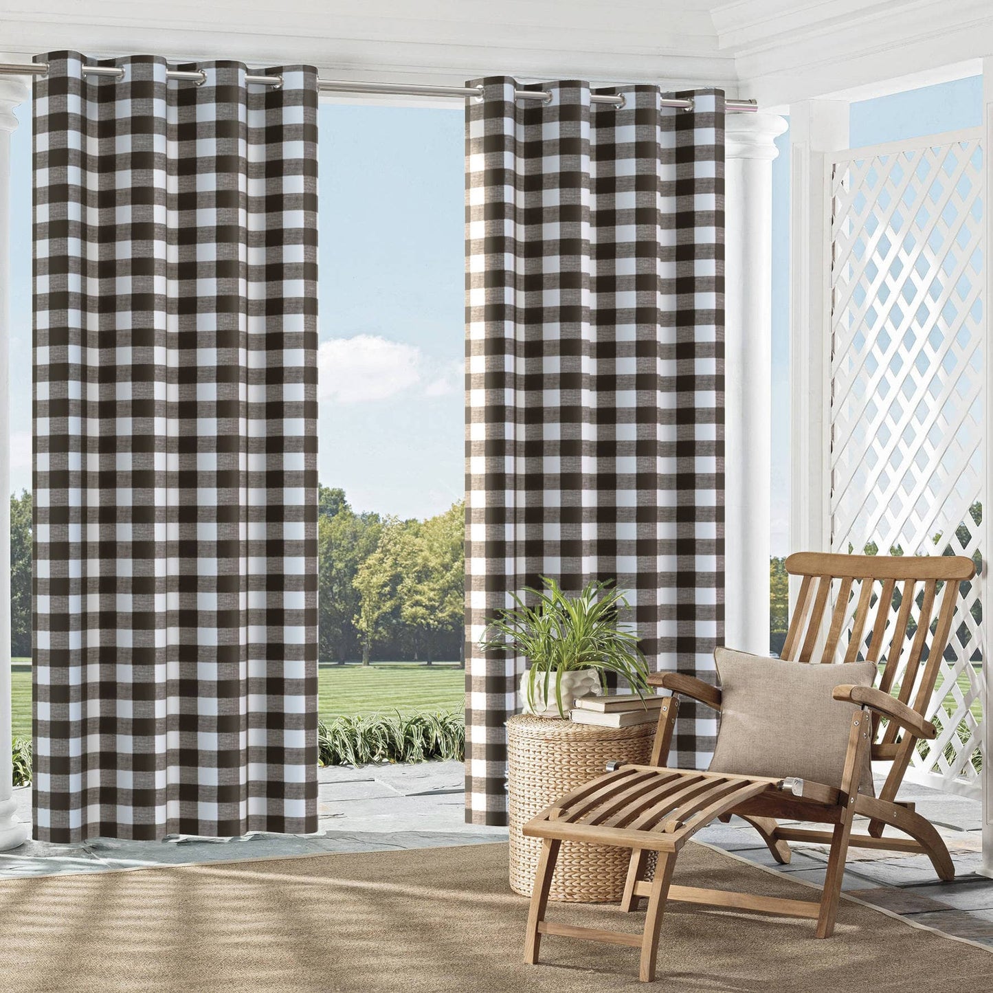 D2496 Check & Houndstooth,Plaid Graphite Black Charlotte Fabrics