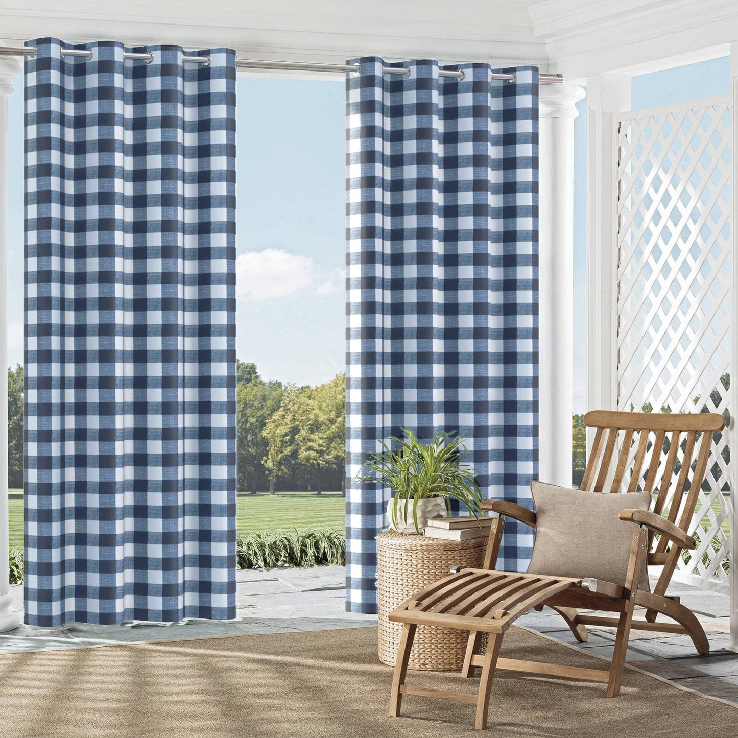 D2497 Check & Houndstooth,Plaid Indigo Blue Charlotte Fabrics