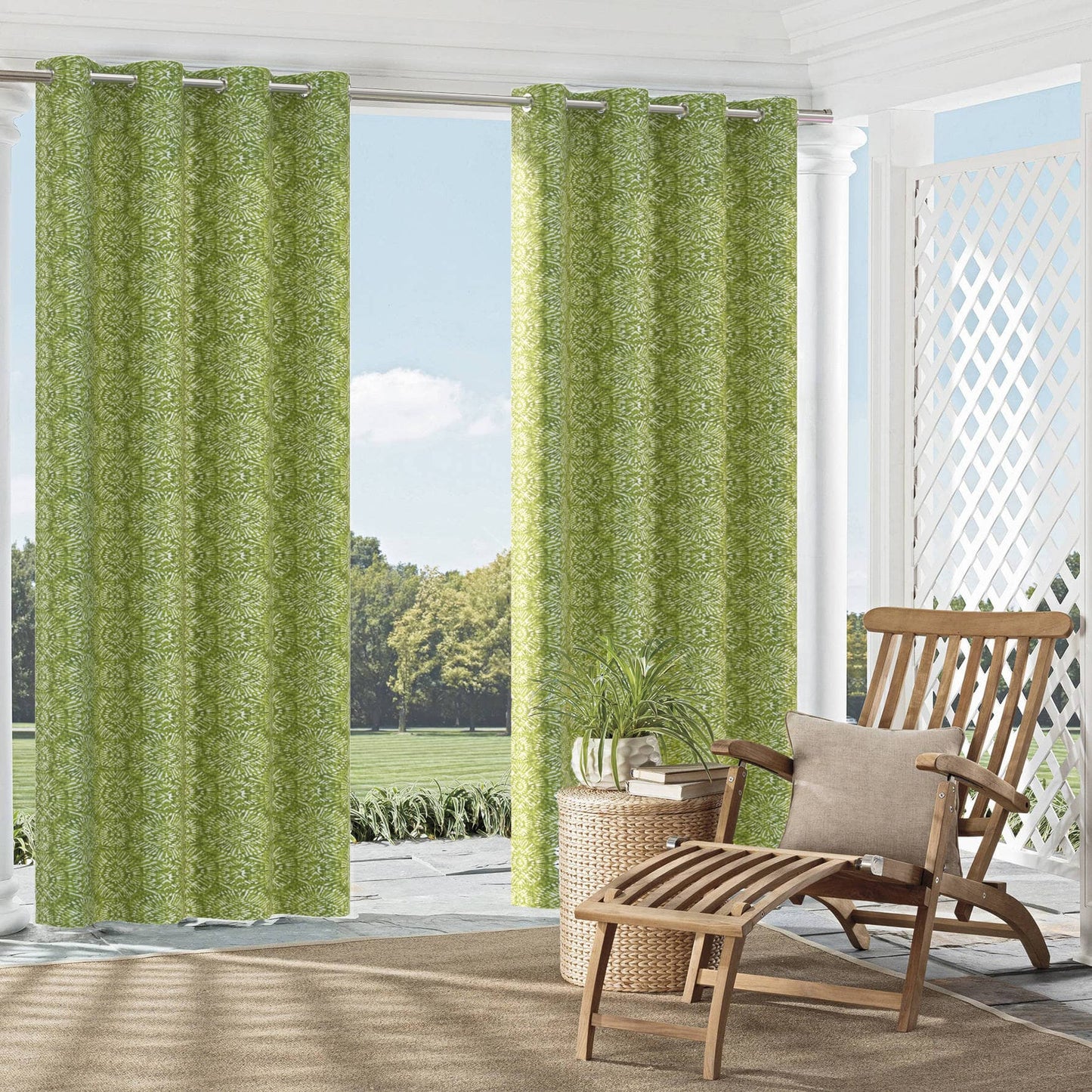 D2498 Abstract & Geometric Lime Green Charlotte Fabrics