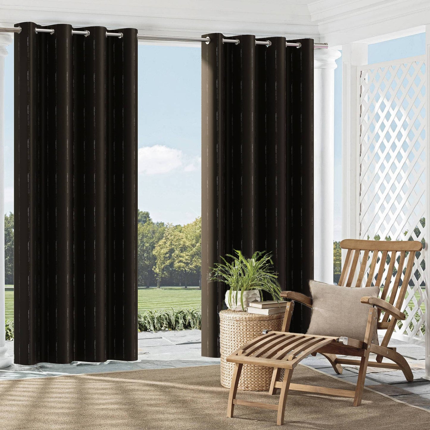 D2500 Stripe Onyx Black Charlotte Fabrics
