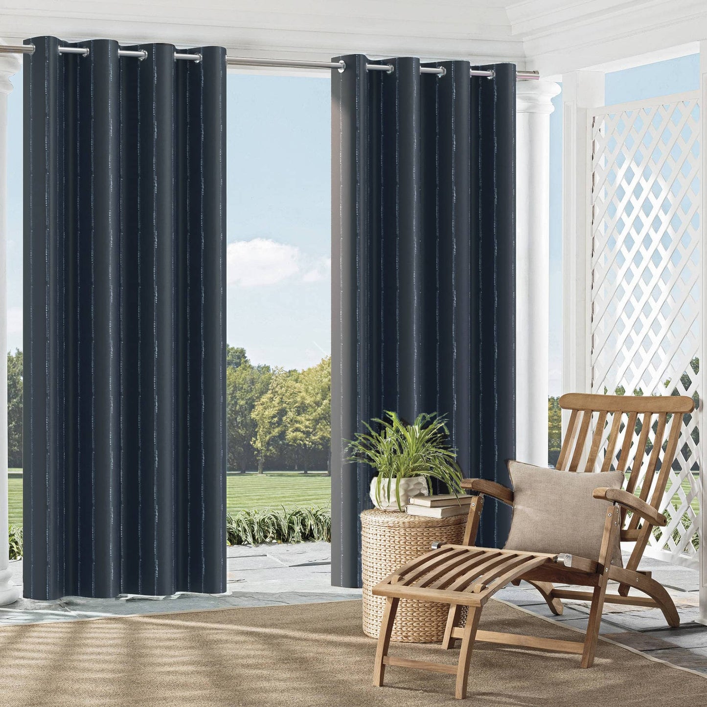 D2501 Stripe Sapphire Blue Charlotte Fabrics