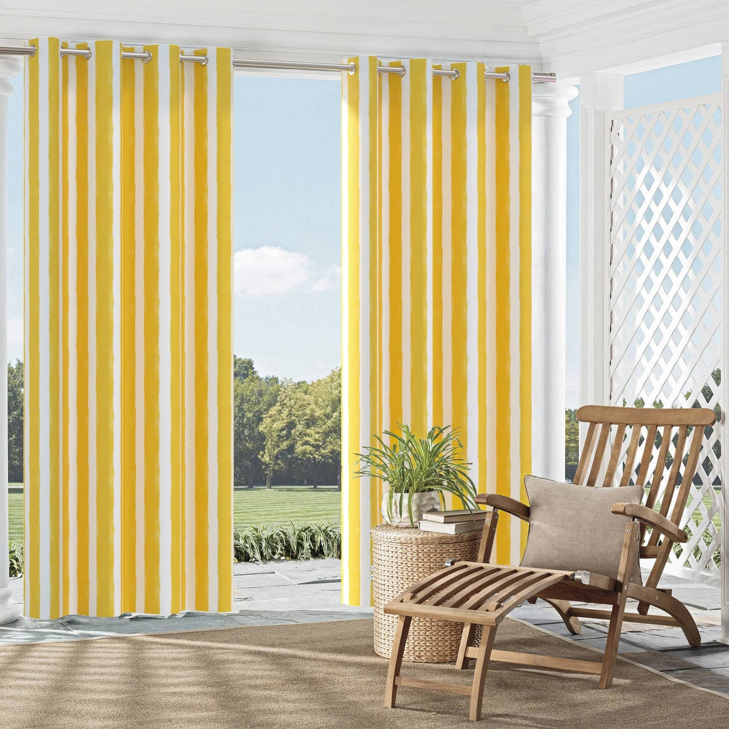 D2512 Stripe Lemon Gold & Yellow Charlotte Fabrics