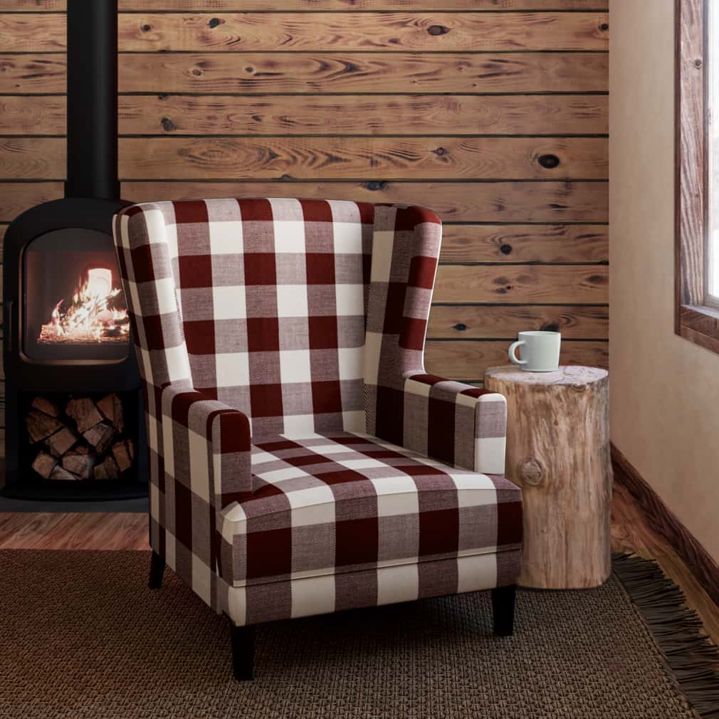 D2601 Check & Houndstooth,Plaid Buffalo Crimson Red & Burgundy Charlotte Fabrics