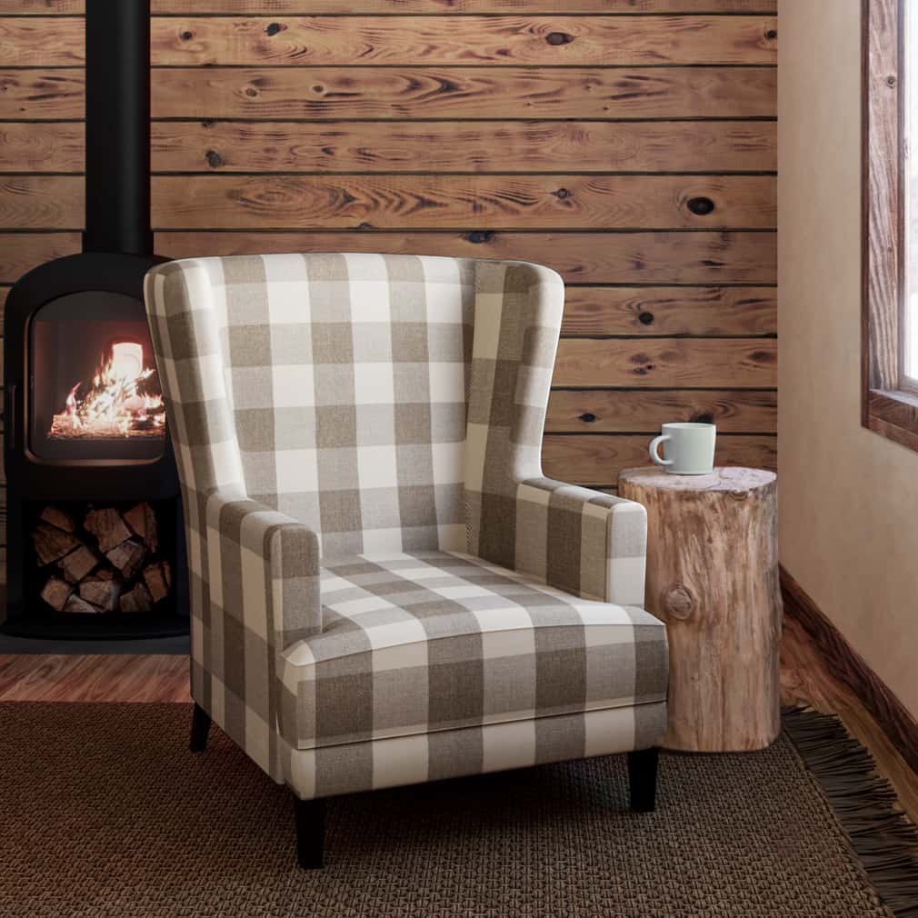 D2604 Check & Houndstooth,Plaid Buffalo Sand Beige & Taupe Charlotte Fabrics