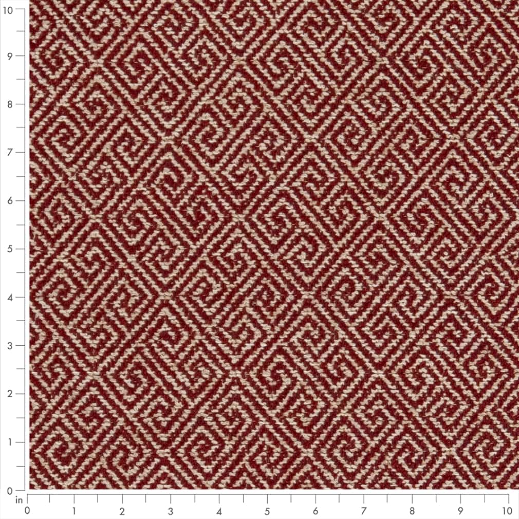D2615 Abstract & Geometric,Greek Key Greek Key Crimson Red & Burgundy Charlotte Fabrics