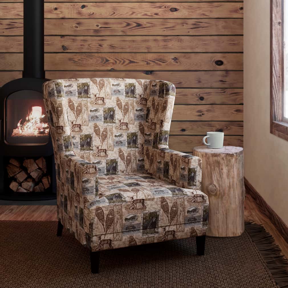 D2672 Novelty Cabin Honey Beige & Taupe,Brown Charlotte Fabrics