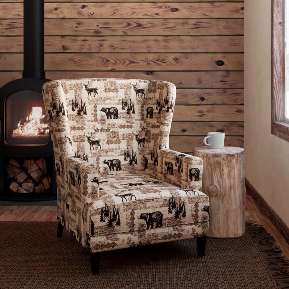 D2673 Novelty Woodland Black,Brown Charlotte Fabrics