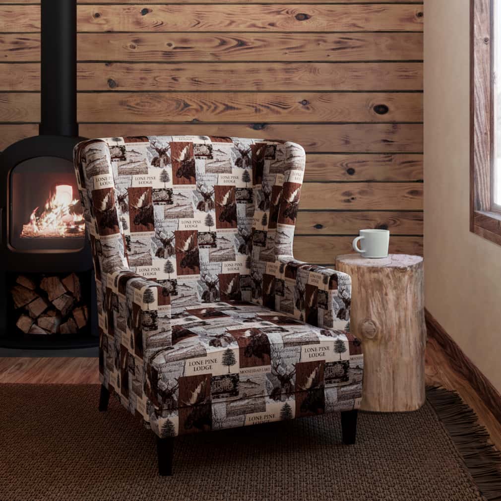 D2674 Novelty Lodge Brown Charlotte Fabrics