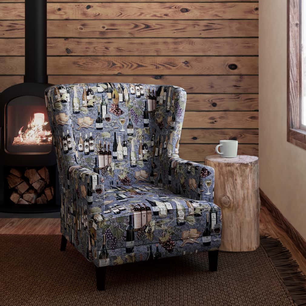 D2686 Novelty Vineyard Blue Charlotte Fabrics
