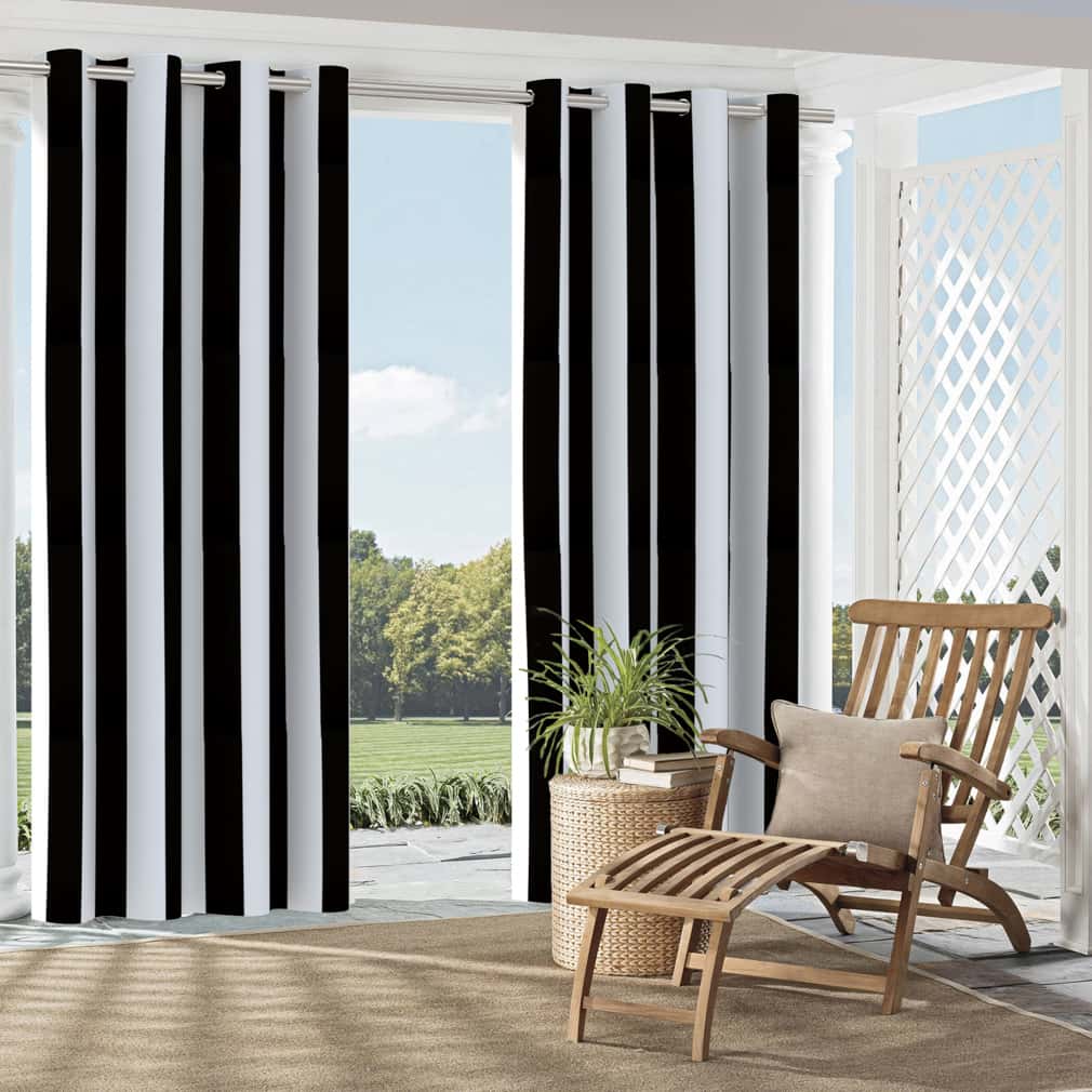 D2702 Stripe Ebony Black Charlotte Fabrics