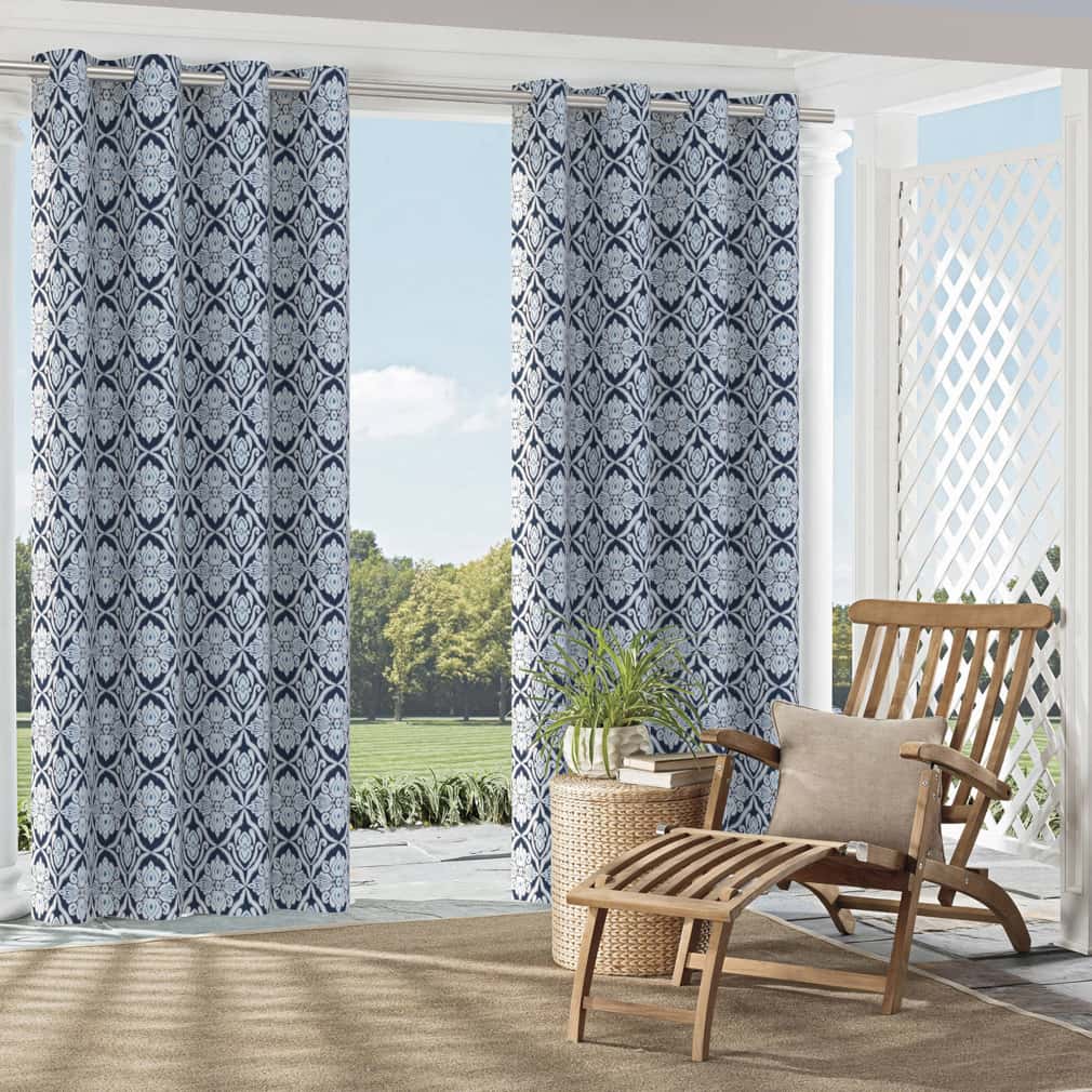 D2734 Damask Prussian Blue Charlotte Fabrics