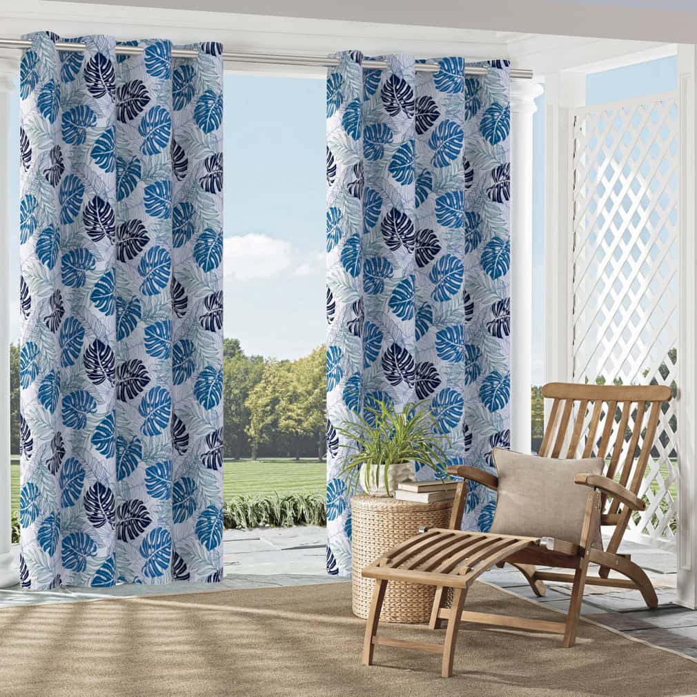 D2739 Leaves,Tropical & Botanical Lake Blue Charlotte Fabrics