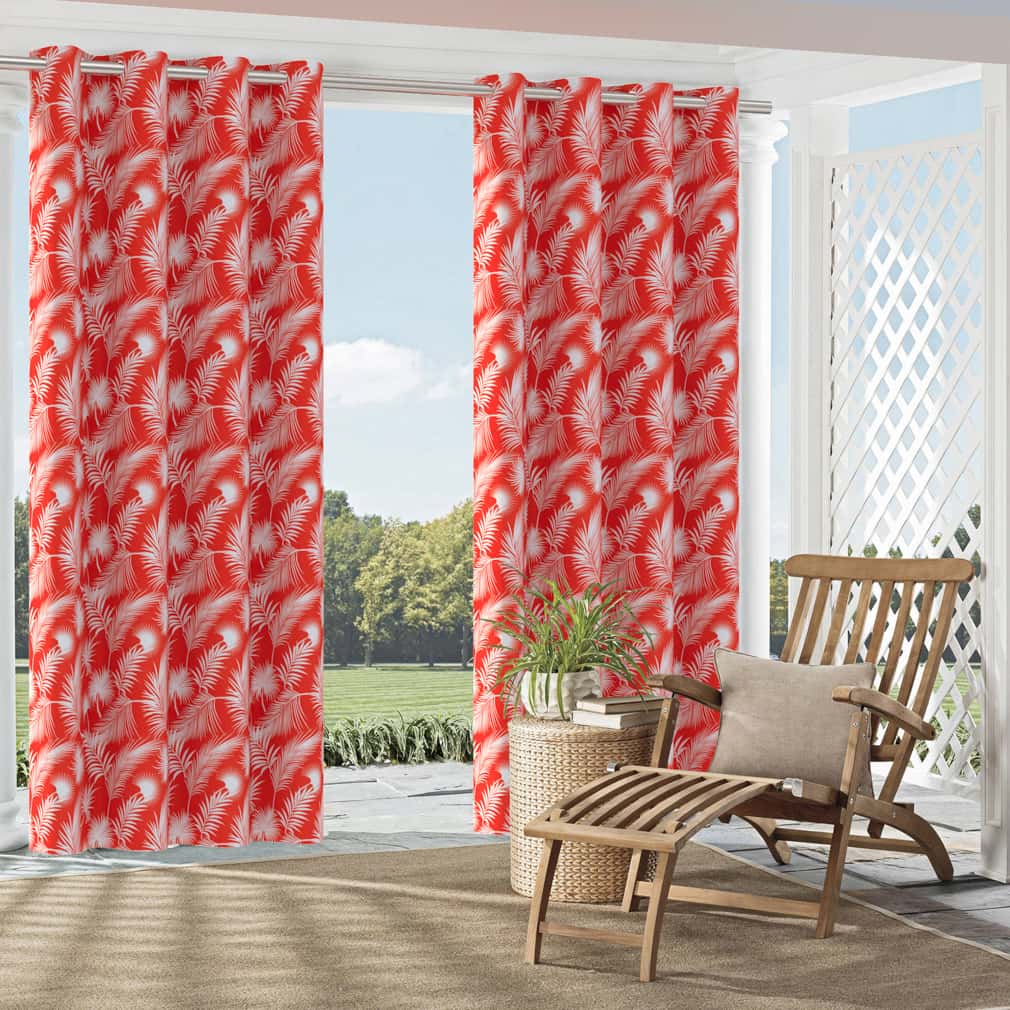 D2749 Leaves,Tropical & Botanical Papaya Orange & Rust Charlotte Fabrics