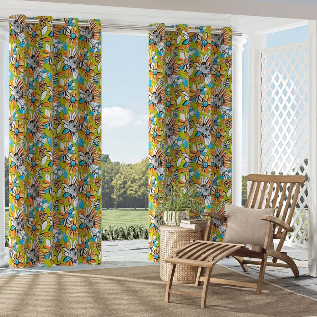D2770 Floral Chartreuse Green,Orange & Rust Charlotte Fabrics