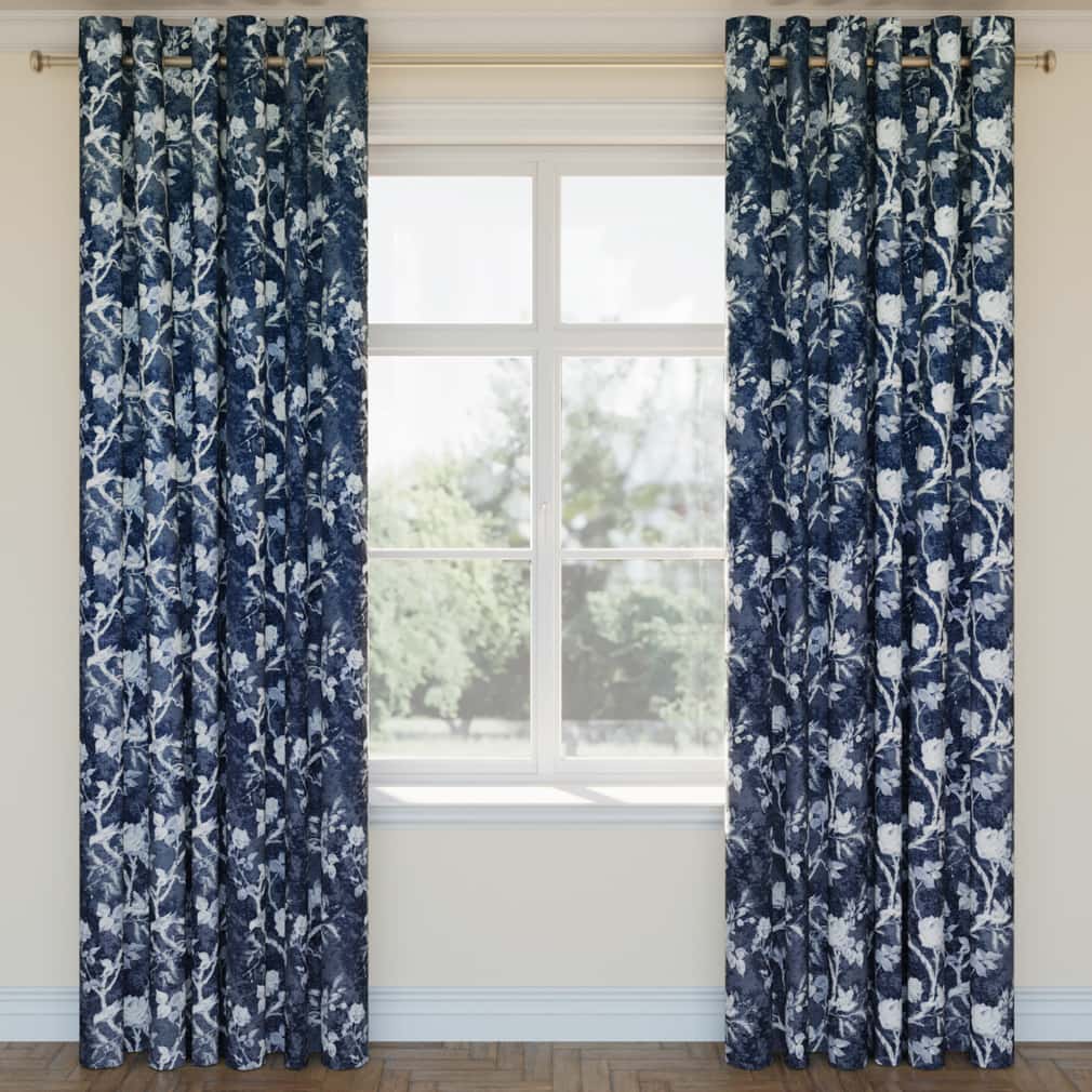 D2919 Floral Bluebird Blue Charlotte Fabrics