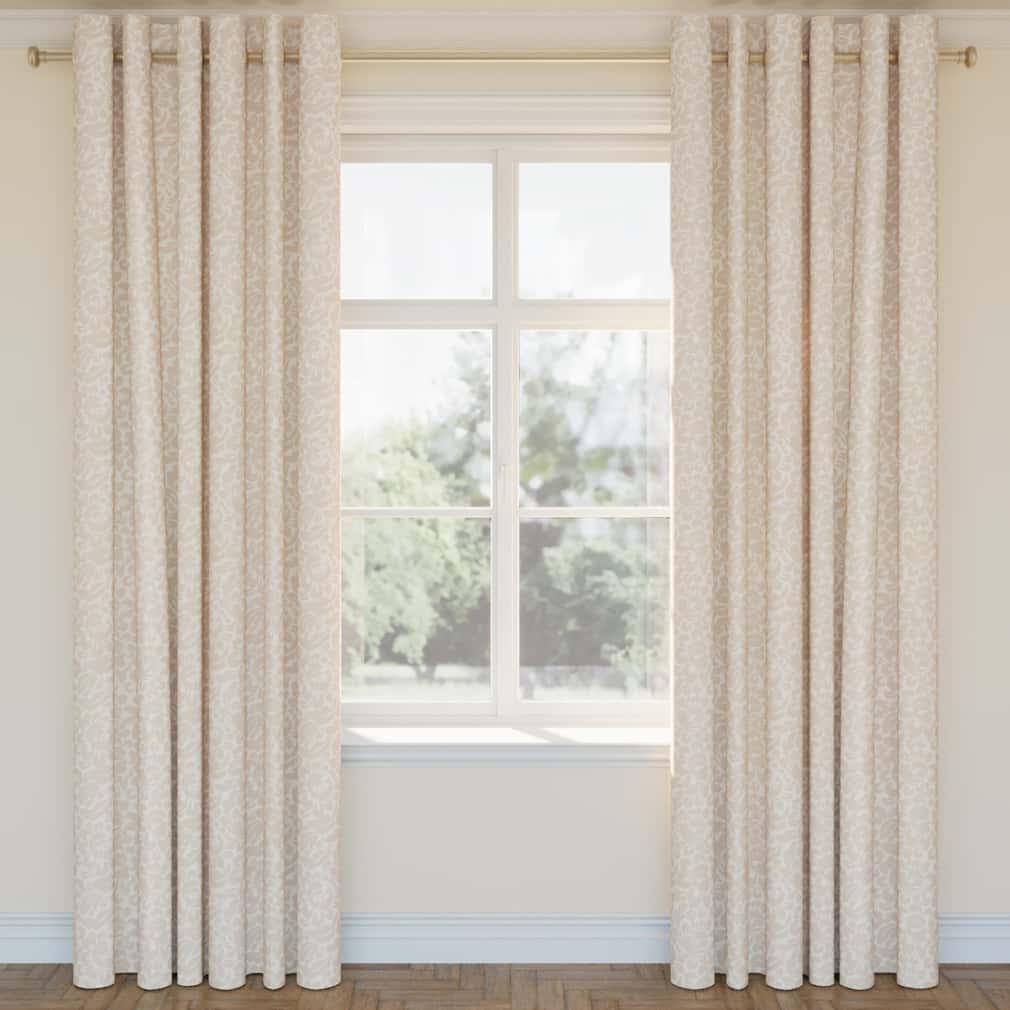D2925 Floral Neutral Beige & Taupe Charlotte Fabrics