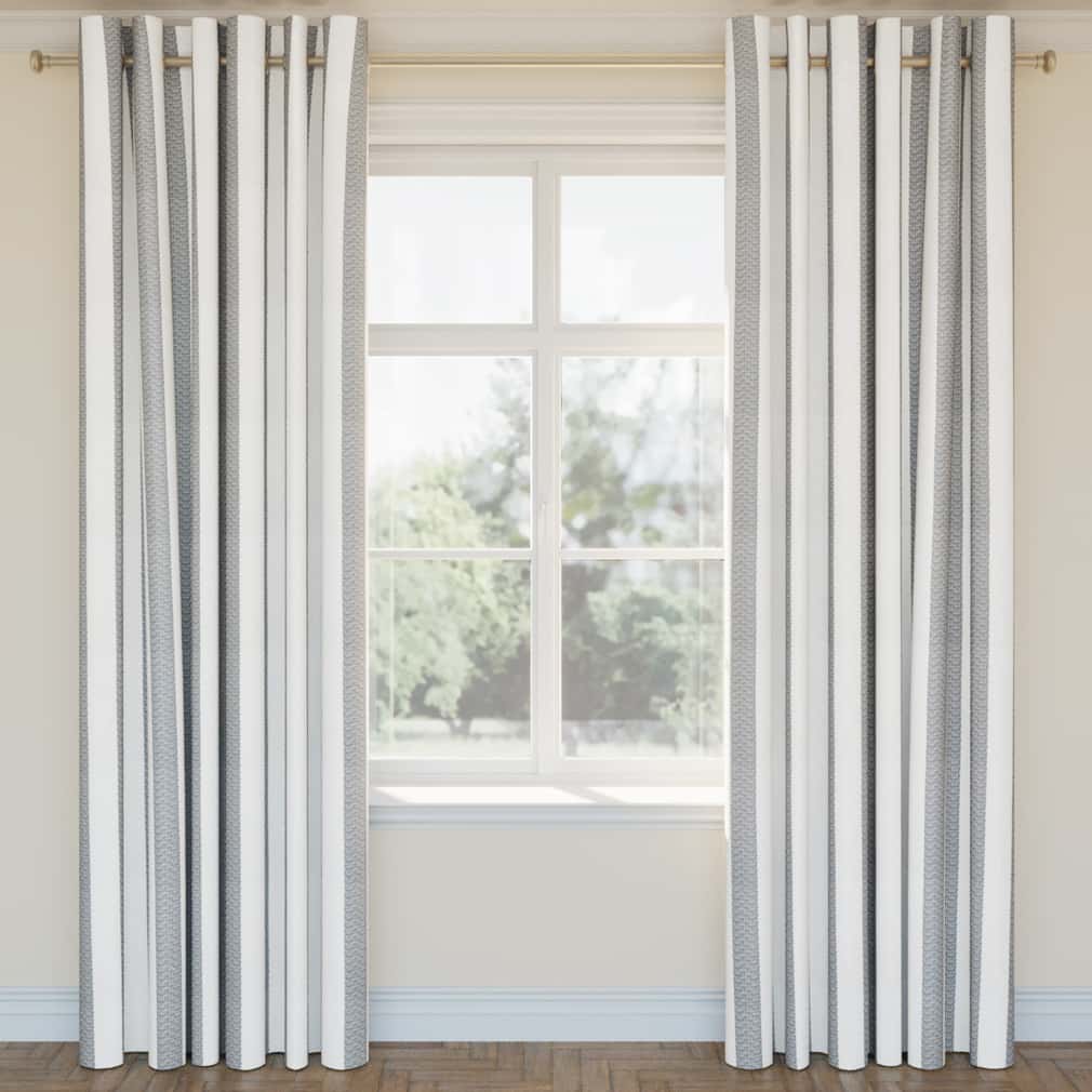 D2957 Stripe Flint Grey & Silver Charlotte Fabrics