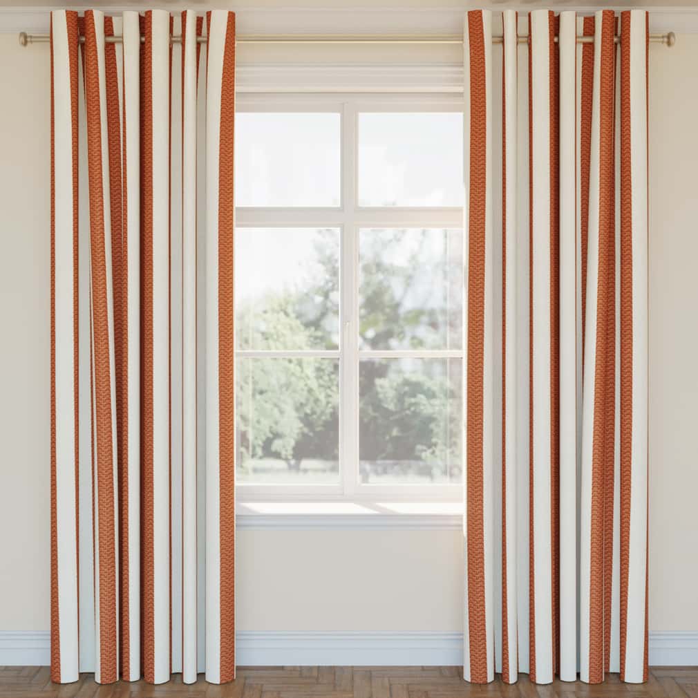 D2958 Stripe Spice Orange & Rust Charlotte Fabrics
