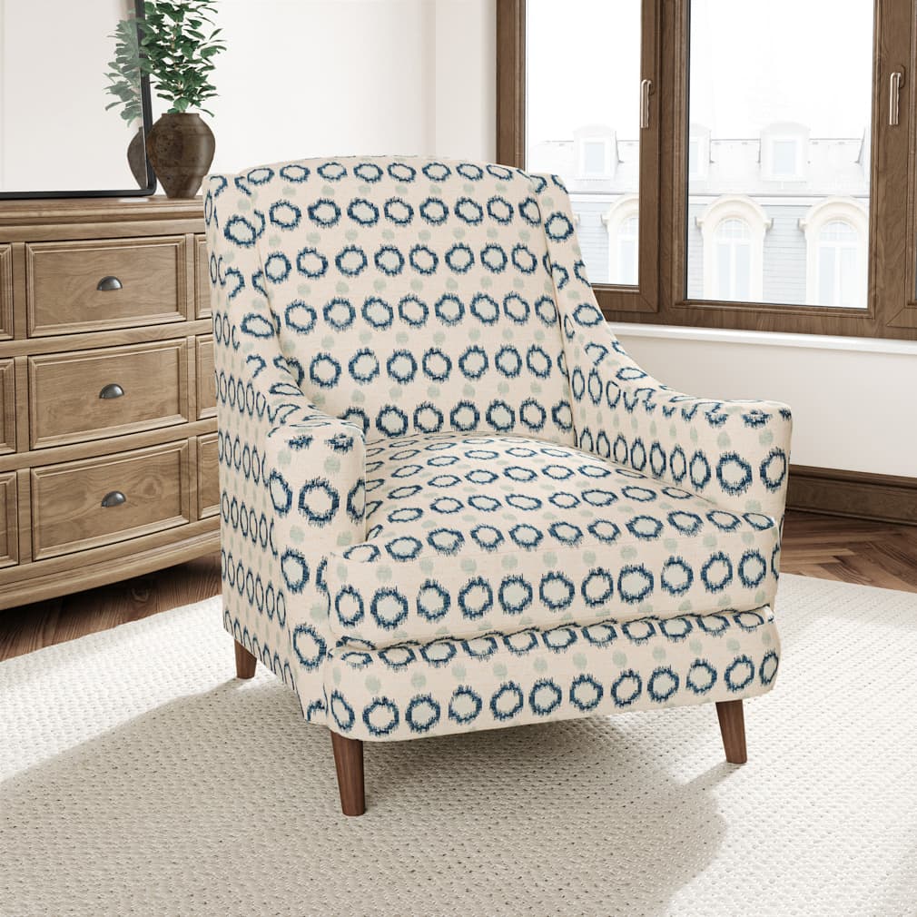 D3043 Abstract & Geometric River Blue Charlotte Fabrics